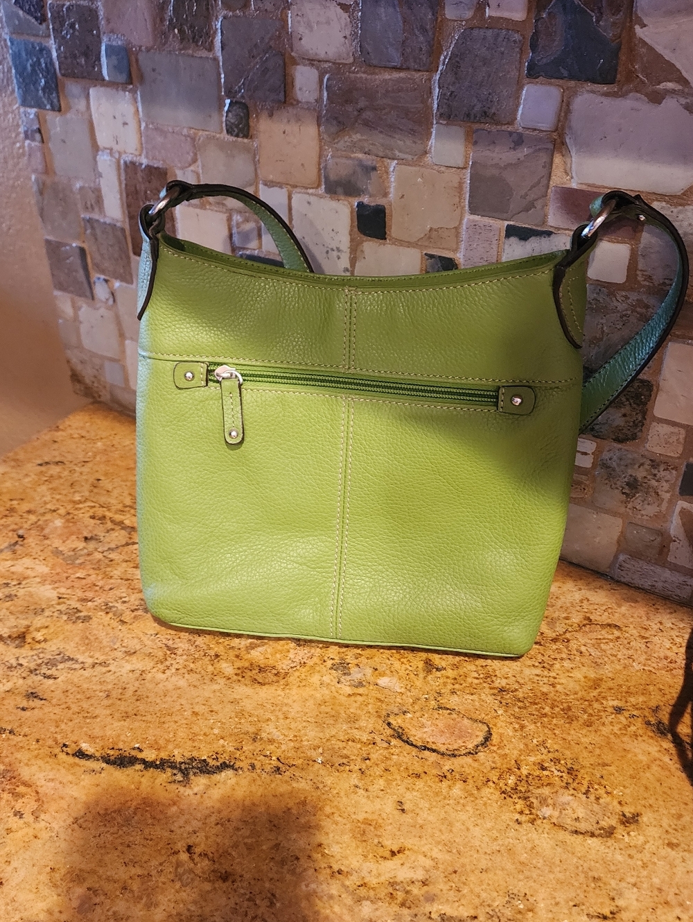 Tignanello Lime Green Crossbody Shoulder Bag - Lightweight Everyday Style - Picture 2 of 7